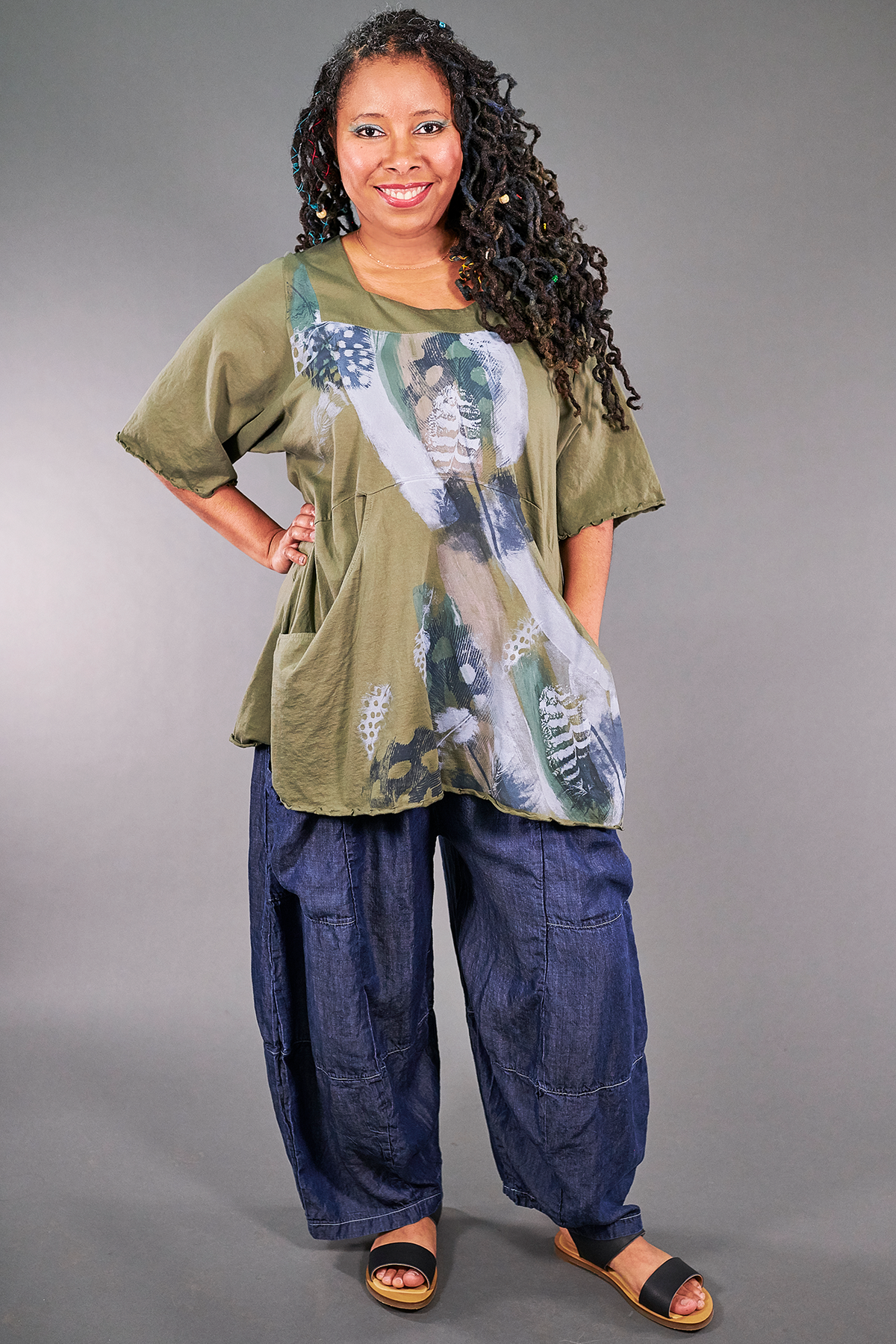 2187-2  Be Here Now Tunic Vegetal-P