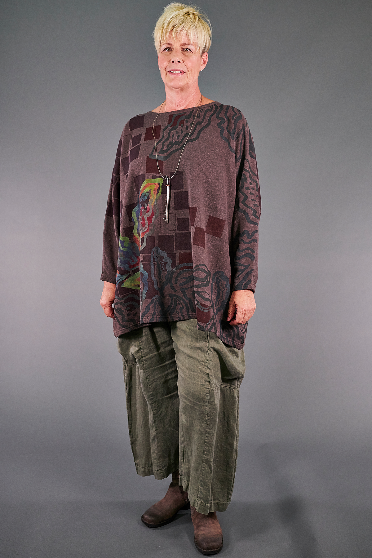 2304 Mariposa Sweatshirt-Italian Umber-Print front and back