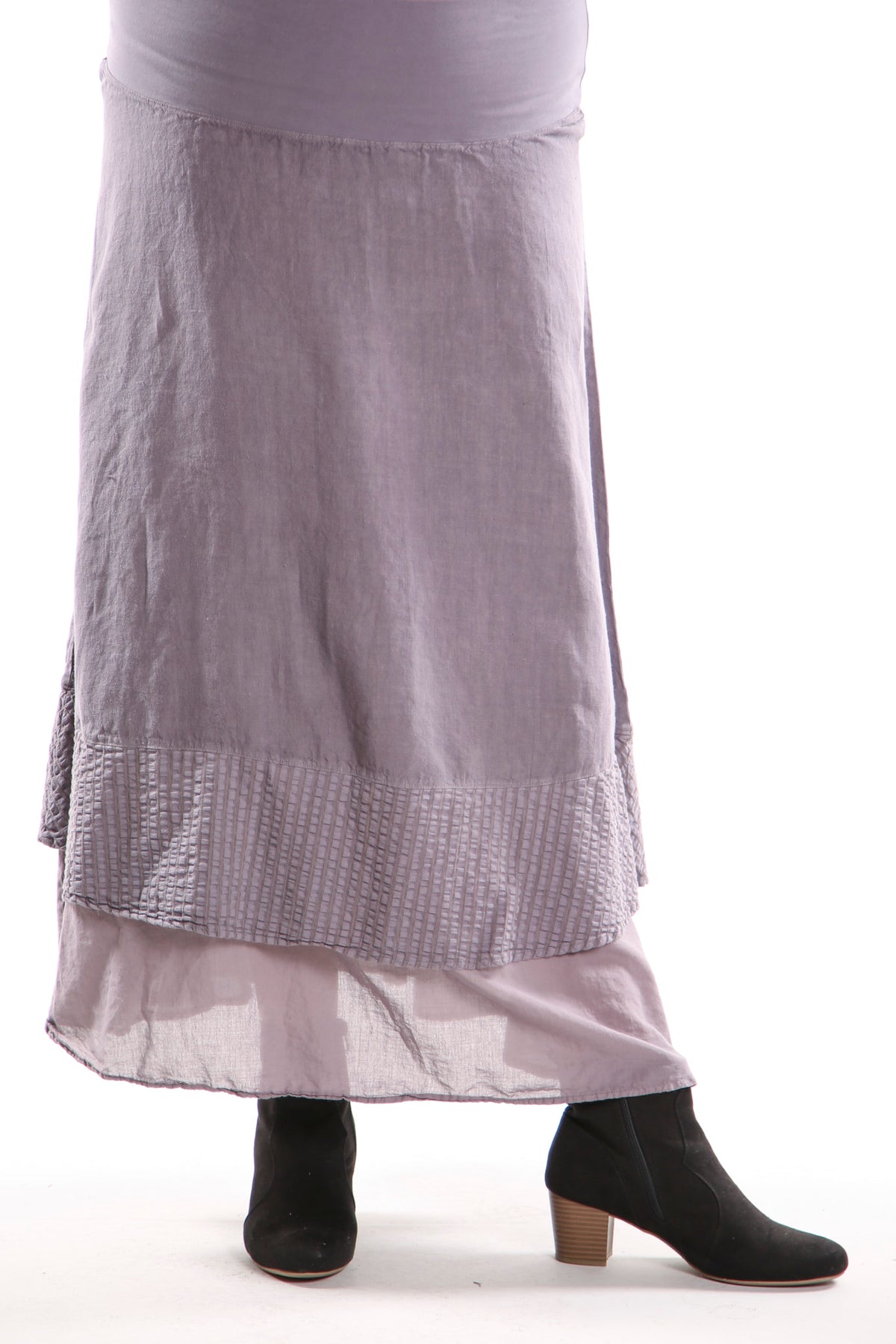 4165 Striped Tier Layer Skirt - UNPRINTED Haze