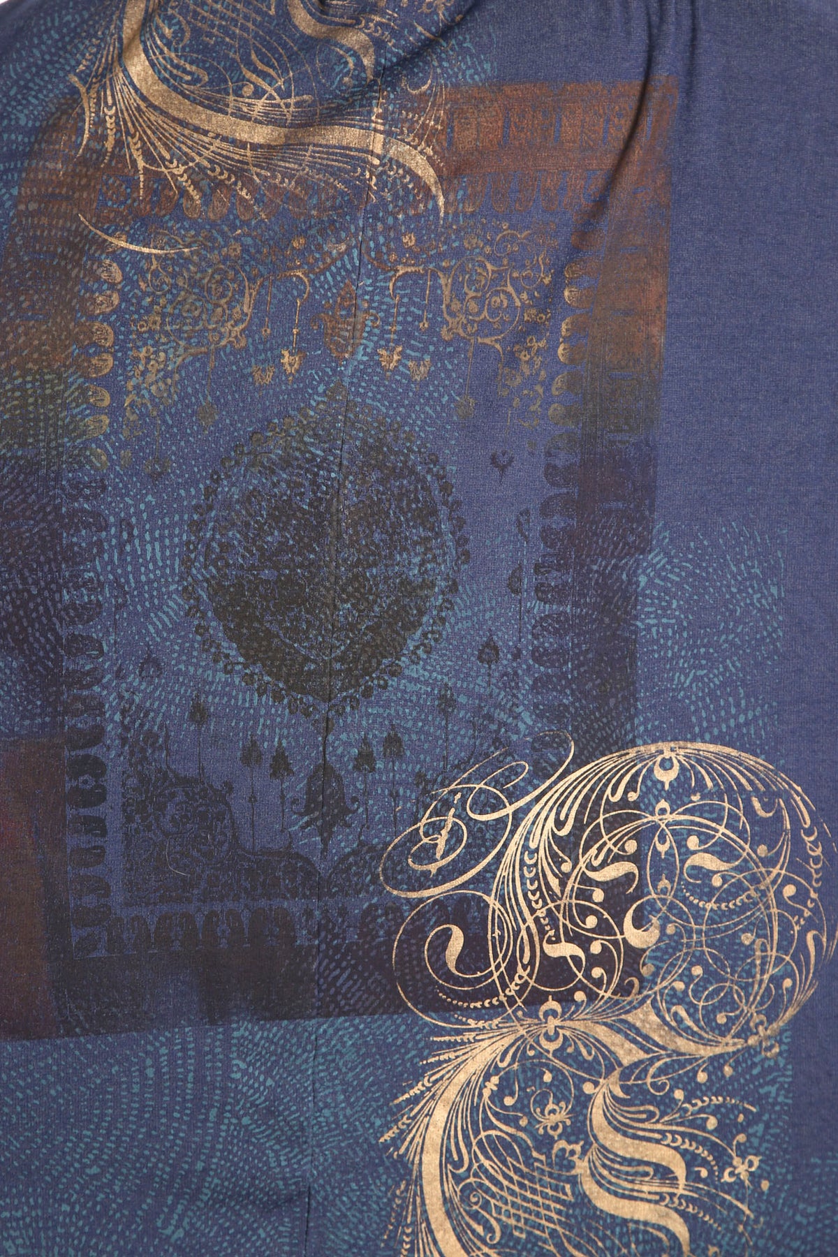5249 Pocket Cardigan New Verona/Mood indigo- ink and loom print -P