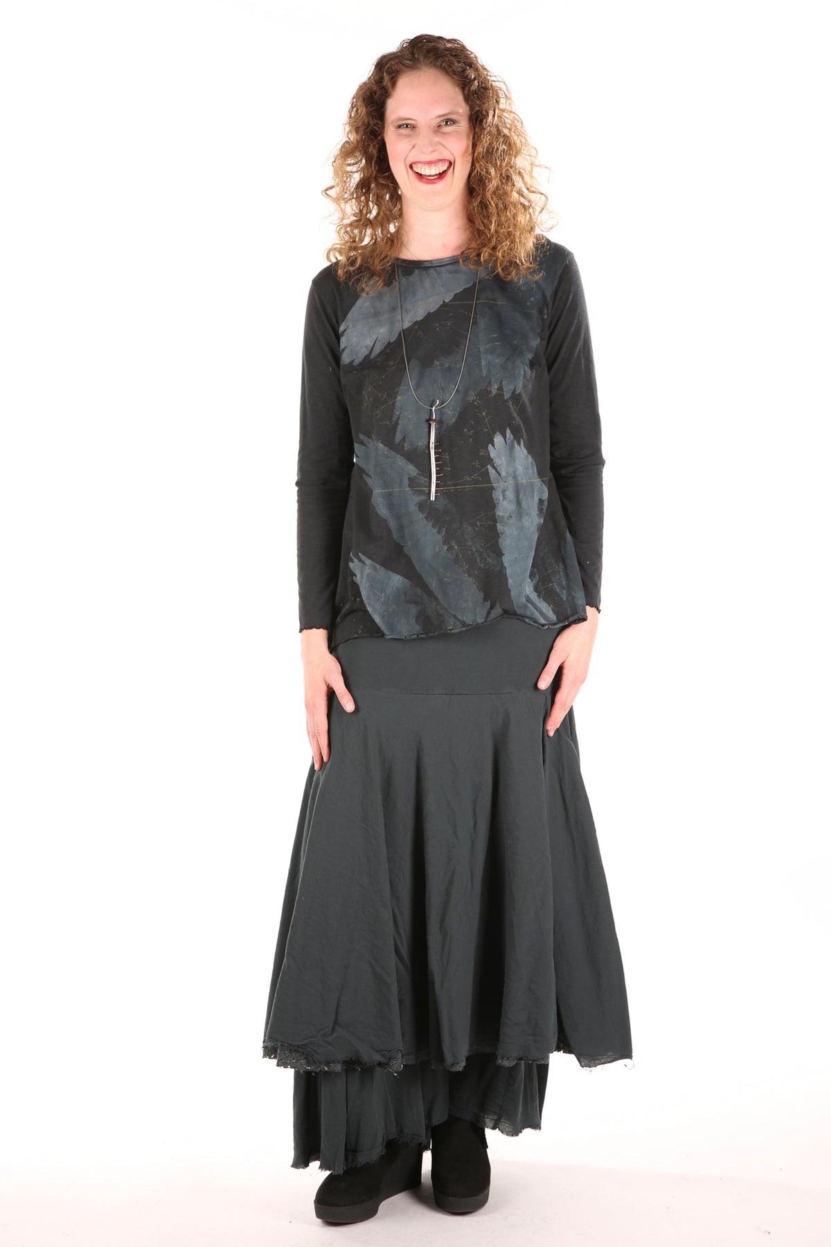 4113 Trilogy Skirt -Tonal Mineral Black- UNPrinted
