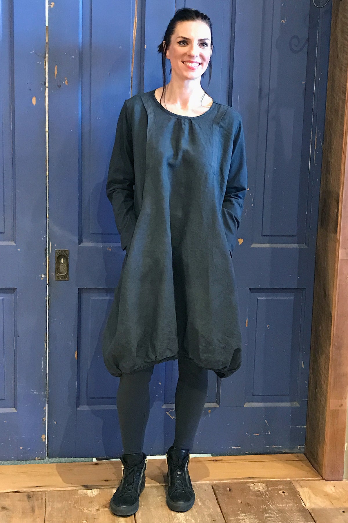 Studio Dress Blue Coal UnPrinted