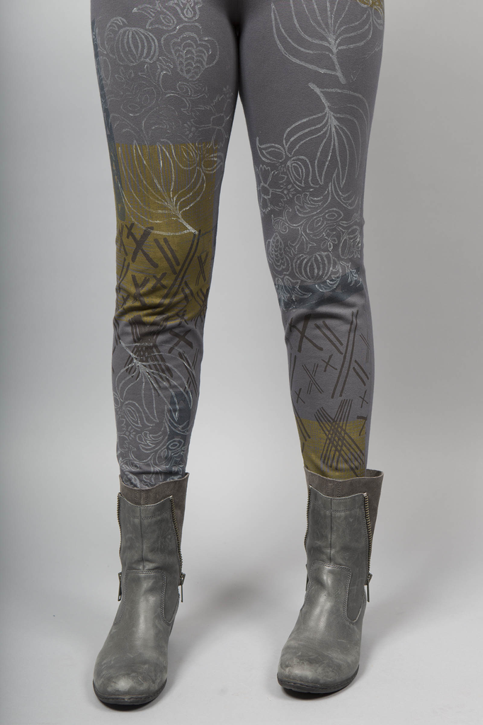 Winter BF Leggings Flower Deco Light Charcoal