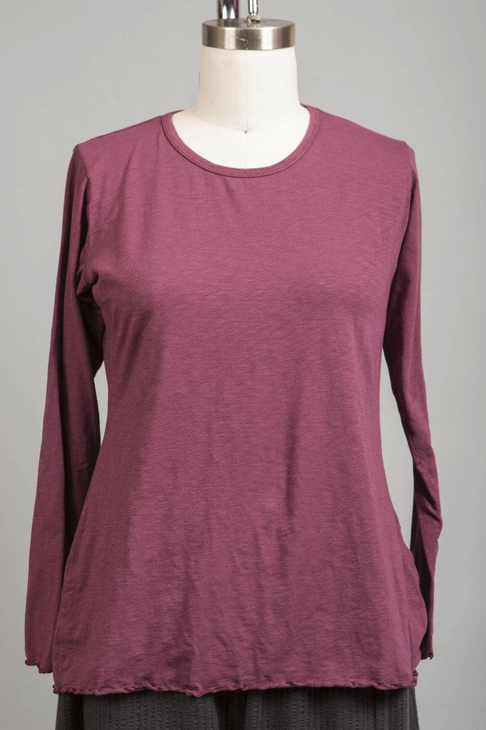 Textured Layer Tee UnPrinted Plum Rose-Blue Fish Clothing