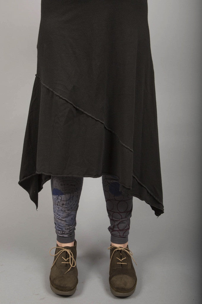 Long Cotton Lycra Skirt Black UnPrinted