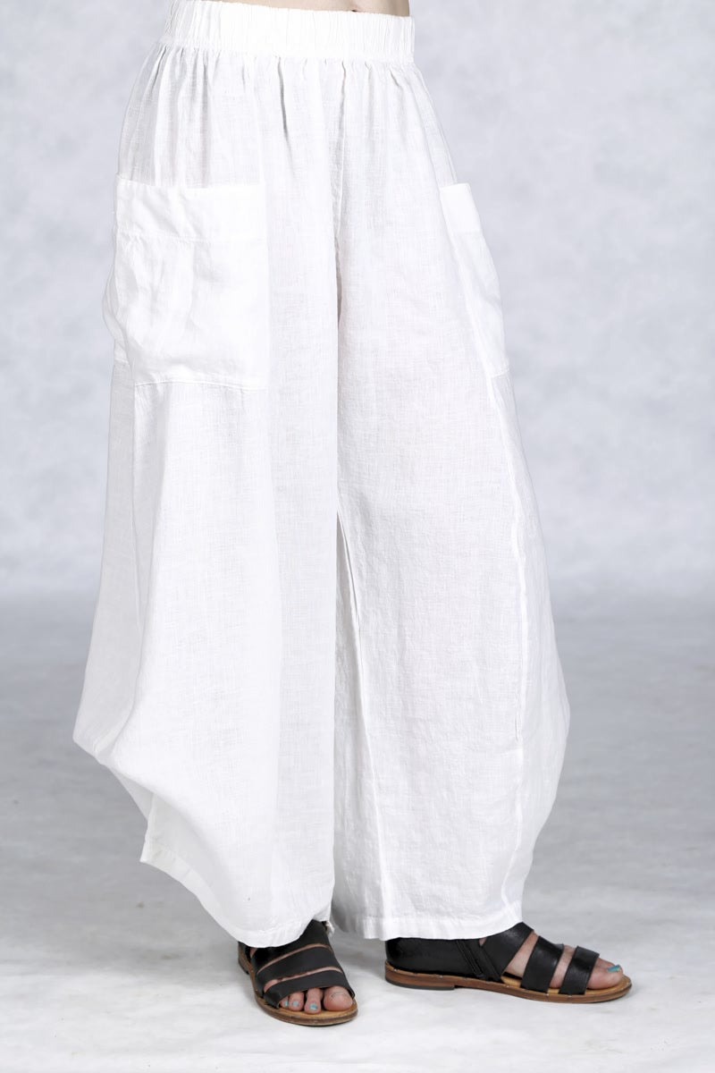3243  Linen Billow Pant White-U